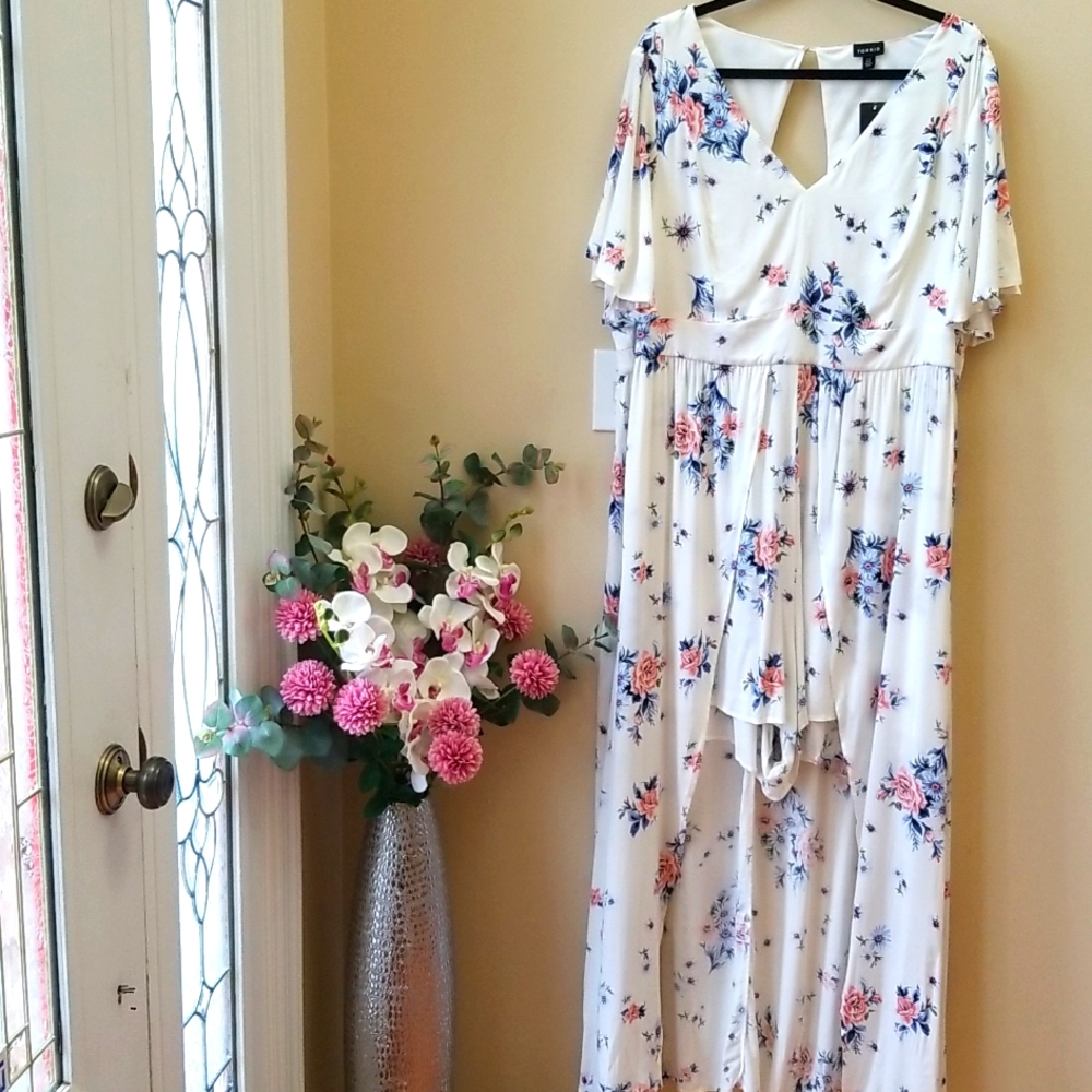Torrid Floral Romper Maxi Dress